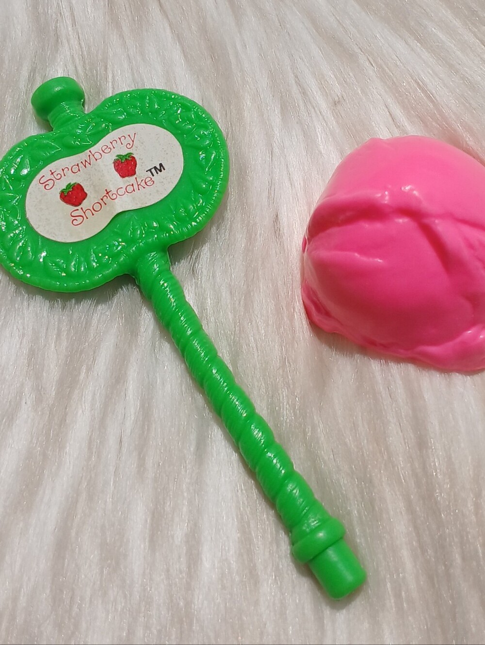 Vintage Strawberry Shortcake Snail Cart Replacement Green Sign Pink Ice Cream